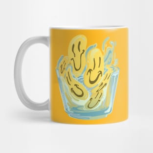 Glass Half Full Optimist Smiley Faces Mug